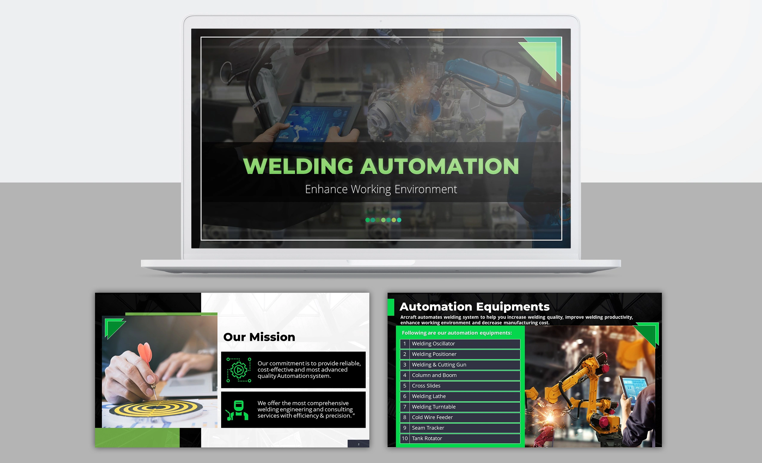 Welding automation powerpoint presentation template design