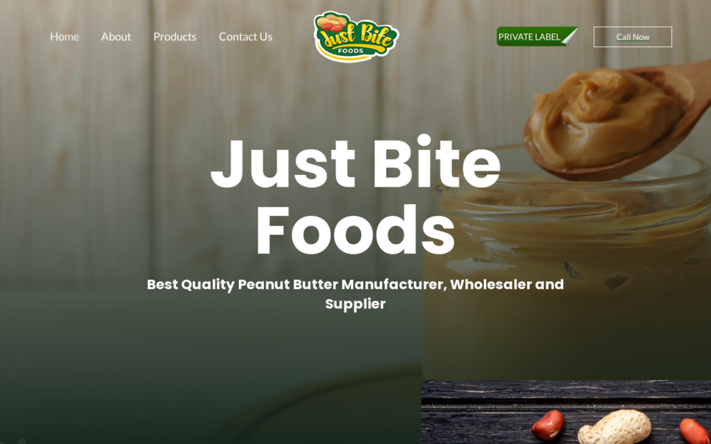 Peanut butter manufacturer in Surat India - Just Bite Foods
