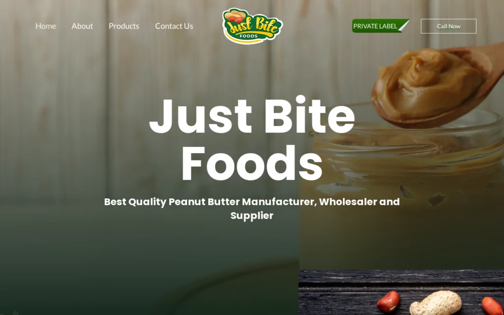 Peanut butter manufacturer in Surat India - Just Bite Foods